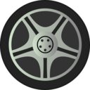 download Simple Car Wheel Tire Rims Side View clipart image with 45 hue color