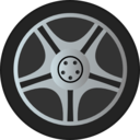download Simple Car Wheel Tire Rims Side View clipart image with 135 hue color