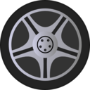 download Simple Car Wheel Tire Rims Side View clipart image with 180 hue color