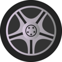 download Simple Car Wheel Tire Rims Side View clipart image with 225 hue color