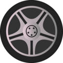 download Simple Car Wheel Tire Rims Side View clipart image with 270 hue color