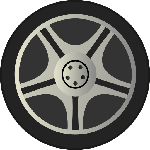 Simple Car Wheel Tire Rims Side View