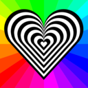 download Zebra Heart 12 Stripes clipart image with 90 hue color