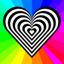 download Zebra Heart 12 Stripes clipart image with 180 hue color