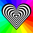 download Zebra Heart 12 Stripes clipart image with 225 hue color