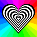 download Zebra Heart 12 Stripes clipart image with 270 hue color
