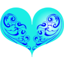 download Red Heart clipart image with 180 hue color