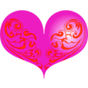 download Red Heart clipart image with 315 hue color