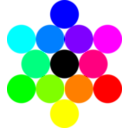 download 13 Circles Rainbow clipart image with 270 hue color