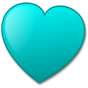 download Heart clipart image with 180 hue color