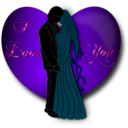 download I Love You Valentine clipart image with 270 hue color