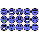download 15 Small Smilies clipart image with 180 hue color