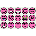 download 15 Small Smilies clipart image with 270 hue color