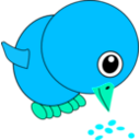 download Funny Chick Eating Bird Seed Cartoon clipart image with 135 hue color