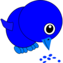 download Funny Chick Eating Bird Seed Cartoon clipart image with 180 hue color