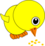 Funny Chick Eating Bird Seed Cartoon