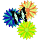 download Butterfly And Flowers clipart image with 45 hue color
