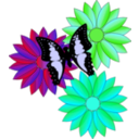 download Butterfly And Flowers clipart image with 135 hue color