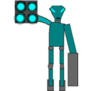 download Robot clipart image with 180 hue color