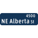 download Portland Oregon Street Name Sign Ne Alberta St clipart image with 90 hue color