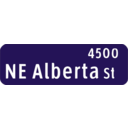 download Portland Oregon Street Name Sign Ne Alberta St clipart image with 135 hue color