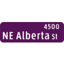 download Portland Oregon Street Name Sign Ne Alberta St clipart image with 180 hue color