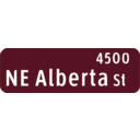 download Portland Oregon Street Name Sign Ne Alberta St clipart image with 225 hue color