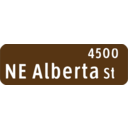 download Portland Oregon Street Name Sign Ne Alberta St clipart image with 270 hue color