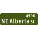 download Portland Oregon Street Name Sign Ne Alberta St clipart image with 315 hue color