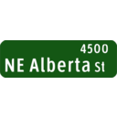 download Portland Oregon Street Name Sign Ne Alberta St clipart image with 0 hue color