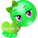 download Happy Valentine Smiley Emoticon clipart image with 90 hue color