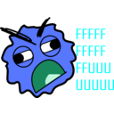 download Rage Smiley clipart image with 180 hue color