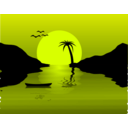 download Sunset Waterscene clipart image with 45 hue color