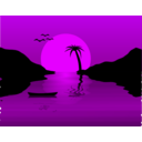 download Sunset Waterscene clipart image with 270 hue color