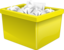 Yellow Plastic Box Filled With Paper
