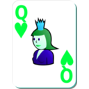 download White Deck Queen Of Hearts clipart image with 135 hue color