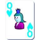 download White Deck Queen Of Hearts clipart image with 180 hue color