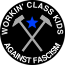 download Workin Class Kids Against Fascism clipart image with 225 hue color