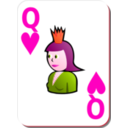 download White Deck Queen Of Hearts clipart image with 315 hue color