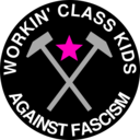 download Workin Class Kids Against Fascism clipart image with 315 hue color