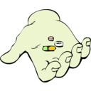 download Hand And Pills clipart image with 45 hue color