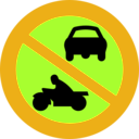 download No Motorbikes Or Cars clipart image with 45 hue color