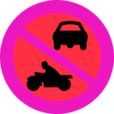 download No Motorbikes Or Cars clipart image with 315 hue color