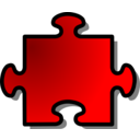 download Red Jigsaw Piece 08 clipart image with 0 hue color