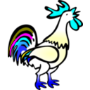 download Rooster clipart image with 180 hue color