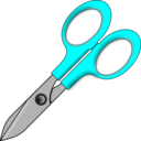 download Scissors clipart image with 180 hue color