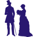 download Old Fashioned Couple clipart image with 45 hue color