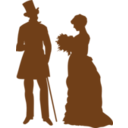 download Old Fashioned Couple clipart image with 180 hue color