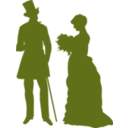 download Old Fashioned Couple clipart image with 225 hue color