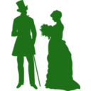 download Old Fashioned Couple clipart image with 270 hue color